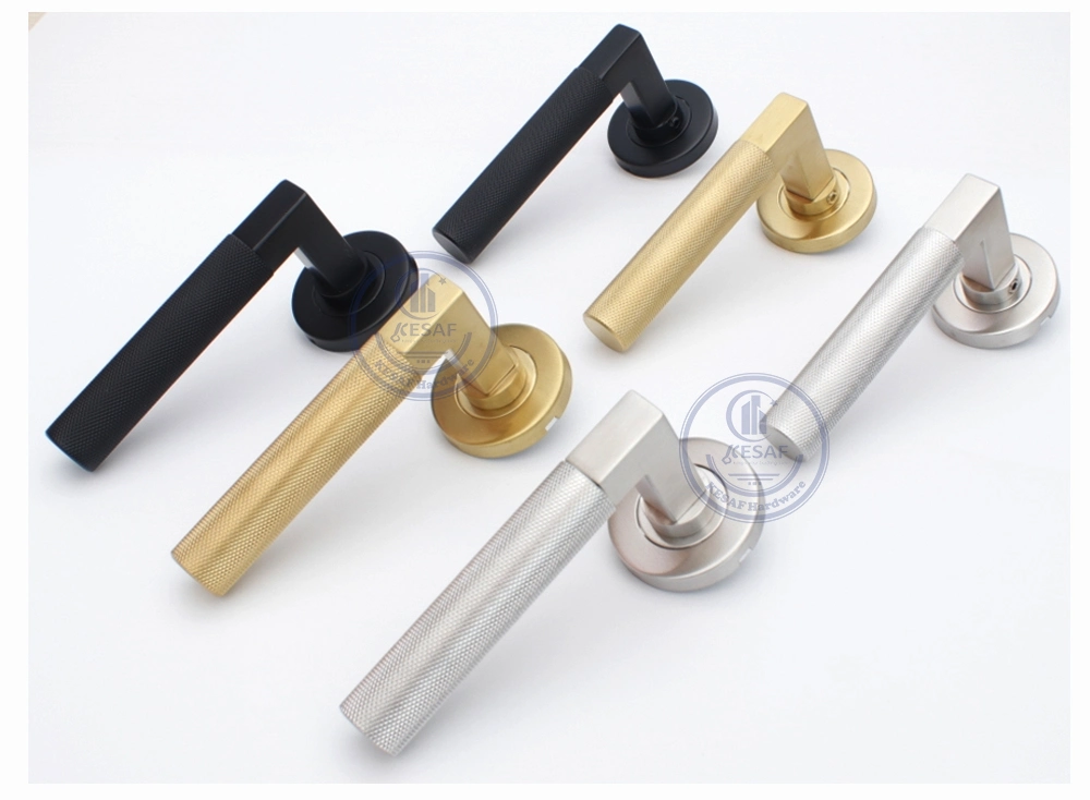 Stainless Steel Modern Crank Solid Lever Door Handle for Interior Door