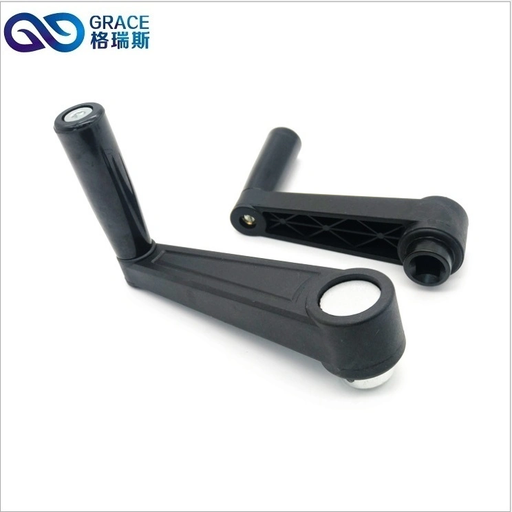 Black Reinforced Nylon Crank Foldable Handles for Lathe Machine Parts