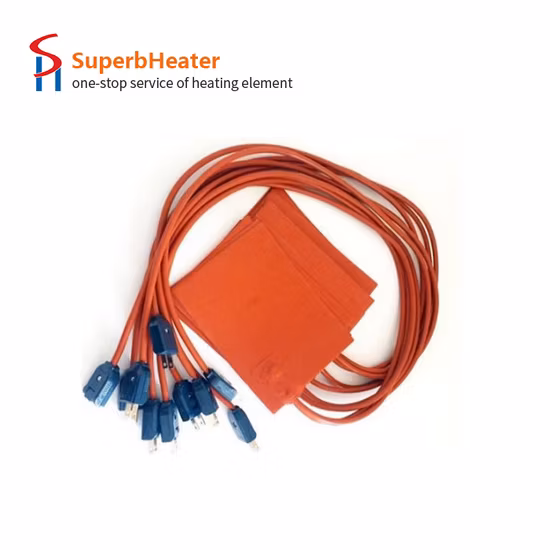 Éléments chauffants en silicone flexibles personnalisés en usine avec adhésif 3M